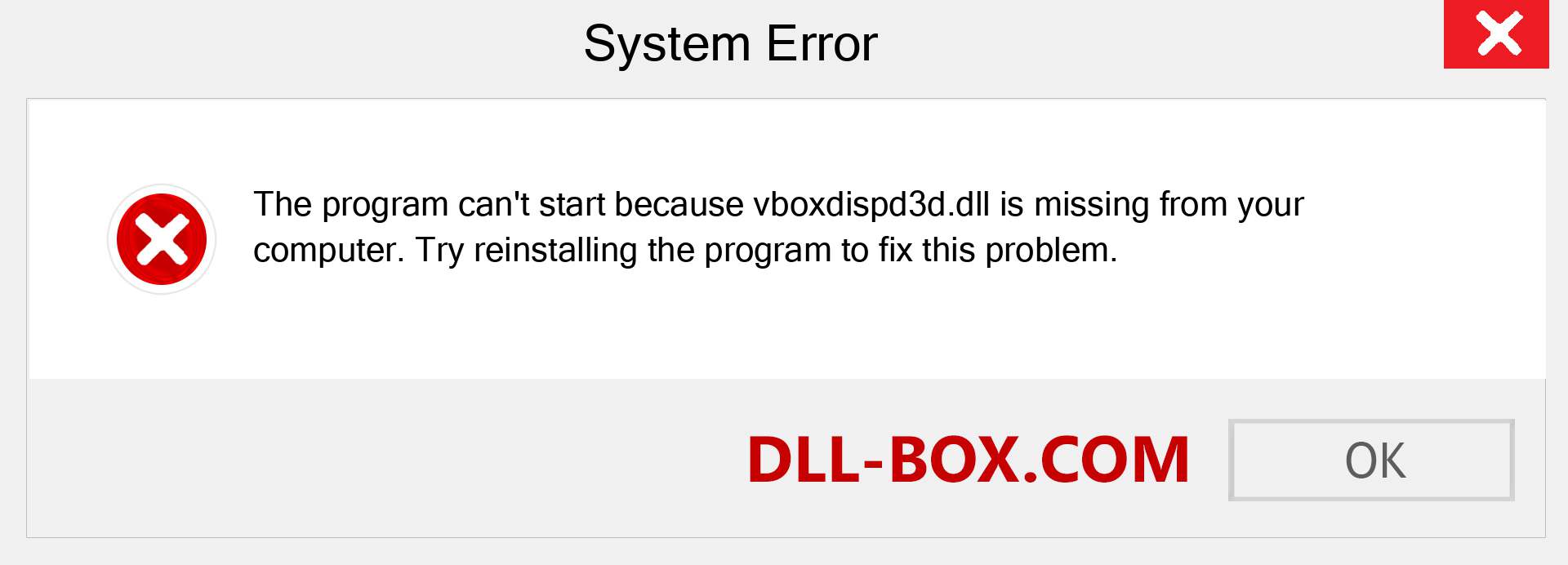  vboxdispd3d.dll file is missing?. Download for Windows 7, 8, 10 - Fix  vboxdispd3d dll Missing Error on Windows, photos, images